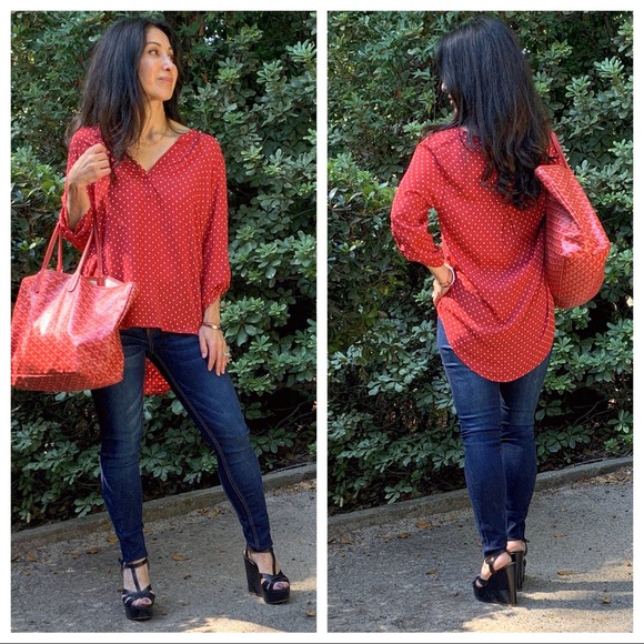 ✨LAST ONE✨Red polka dot tunic top - Picture 3 of 8